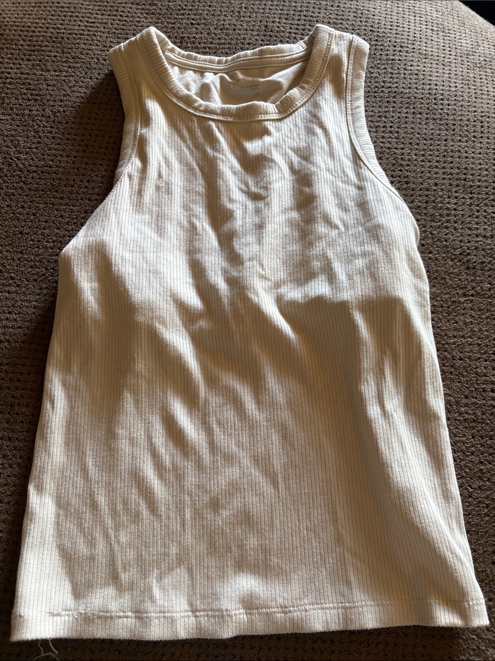 aerie Cream Ribbed Tank Top